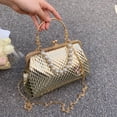 thumbnail image 4 of Bolso de mano elegante para mujer, bolso de mano con clip para la boca, bolso diario para fiesta de ocio (dorado), 4 of 8