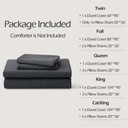 Pure Era Duvet Cover Set-Jersey Cotton 100% T-Shirt Cotton-Ultra Soft Heathered Black-Queen Size,Heathered Black Charcoal Gray