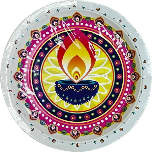 Assiette en carton Diwali, 6,87" x 6,87", 12 ct