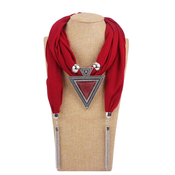 Infinity Scarf for Women Beaded Necklace Accessory Vintage Casual Spring Summer 2026 Red
