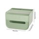 thumbnail image 3 of Elegante Organizador de Pañuelos de Escritorio con Tapa Abatible - Contenedor de Plástico Transparente con Tapa para Escritorio, Comedor y Oficina - Opciones En Blanco, Verde y Beige, 3 of 6