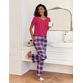 thumbnail image 3 of Ekouaer 2 Piece Womens Pajamas Short Sleeve Top and Long Pants Pjs Set Printed Sleepwear with Pocket Valentine's Day Party, 3 of 6