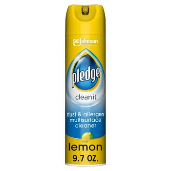 Pledge Clean It Dust & en Multisurface Cleaner Spray, Lemon Scent, 9.7 Ounce