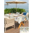 thumbnail image 4 of Outdoor Tablecloth with Umbrella Hole and Zipper, Floral Eucalyptus Leaves Rectangle Table Cloth 52x70 Inch Waterproof Tablecloth, Daisy Summer Botanical Pastoral Picnic Table Cover for Patio Camping, 4 of 7
