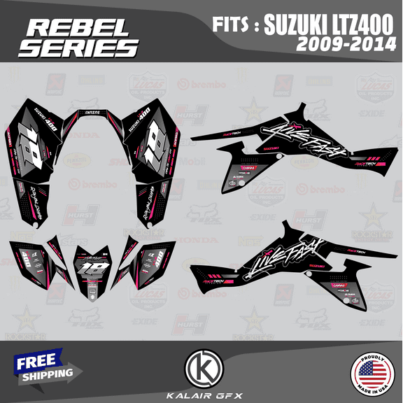 Kalair GFX Graphics Kit for Suzuki LTZ400 (2009-2014) Rebel Series