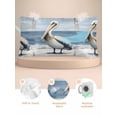 thumbnail image 2 of Coastal Pelican Satin Pillowcase for Hair and Skin with Zipper, Soft Breathable Cooling Silk Pillow Cases, Modernism Art Oil Painting Birds Throw Pillow Covers King Size 20"x40", 2 of 6