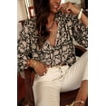 thumbnail image 2 of QWZNDZGR Women's Spring Tops Casual V Neck Long Sleeve Shirts Floral Boho Blouses, 2 of 8