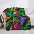 thumbnail image 3 of Fotbe Multicolored Beautiful Flower Manta de Franela con Estampado, Manta Ultrasuave para Cama, Sofá, Auto, Hipoalergénica y Antibolitas-80"x60", 3 of 6