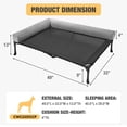thumbnail image 3 of Veehoo Elevated Dog Bed with L-Shaped Removable Bolster, Black Dog Cot with Teslin Mesh, X-Large, 3 of 7