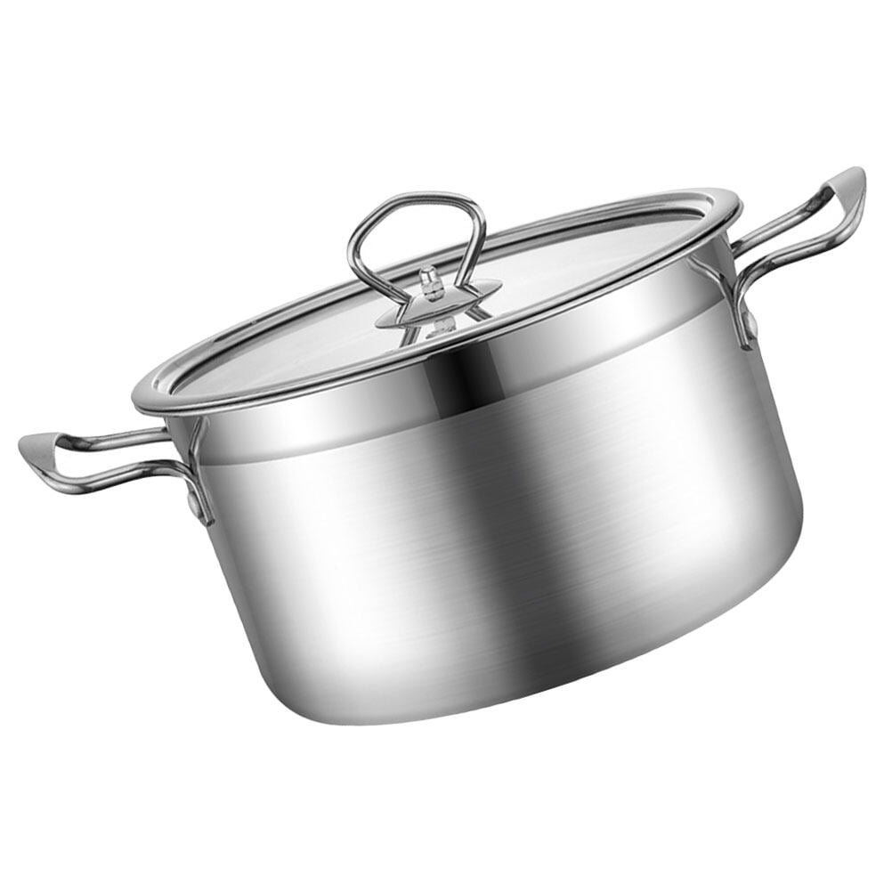 Sauce Pan Cookware Quart Stock Pot Soup Hot Household Cooking Cauldron Double Bottom Stainless Steel