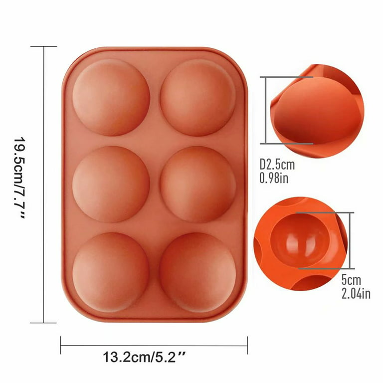  Silicone Chocolate Molds [Round Truffle, Small, 6 Cavity] -  100% Non Stick Reusable Food Grade Silicone Molds for Hard Candy, BPA Free  - Dishwasher Safe, 4-Pack : Everything Else