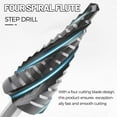 thumbnail image 3 of MaxxMarket Cobalt M35 Step Drill Bit 3/16" to 7/8", TiAlN Coating 4 Spiral Flute Step Bit for Stainless Steel, Metal, Aluminum, Plastic, 3 of 13