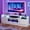 White+White, variant on Easoger 80" Fireplace TV Stand, Gaming Media Console with 12 Color LED Backlights & 3 Outlets, Storage Shelves & Cabinets, White