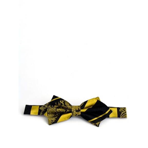 Yellow and Black Silk Diamond Bow Tie by Paul Malone