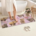 thumbnail image 4 of Pink Highland Cow Flower Pattern Bathroom Rugs Mat,Non Slip Microfiber Bathroom Rug,Rubber Backing,Soft Bathroom Mats for Bathroom Floor,Tub and Shower,60x24in(150x60cm), 4 of 5