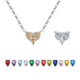 thumbnail image 1 of Heshpaws 925 collar en forma de corazón de plata esterlina, collar colgante de plata esterlina de Zirconia 5a de doble cara, regalo de Navidad para el aniversario de la mujer, con caja de regalo, 1 of 1