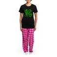 thumbnail image 4 of CafePress - Lucky 4 Leaf Clover Women's Dark Pajamas - Women's Short Sleeve Print T-Shirt and Pants Dark Cotton Pajama Set, 4 of 7
