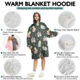 thumbnail image 5 of Dark Green Princess Castle Rainbow Pattern Wearable Oversized Blanket,Wearable Blanket Hoodie for Adults,Cozy Hooded Blankets with Super Pockets,Super Warm Fuzzy Pullover for Women & Men, 5 of 6