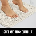 Gorilla Grip Chenille Bath Rug 48x24, Rubber Backing Quick Dry Washable