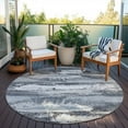 thumbnail image 6 of Addison Rugs Chantille Indoor/Outdoor Transitional Geometric, Abstract Gray Washable Round Rug, 8' x 8', 6 of 6