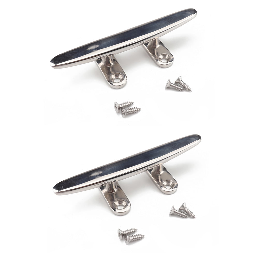 2pcs/set Marine Flat Top 4/5/6 Inches Stainless Steel Boat Cleats with