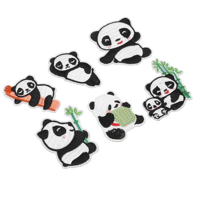 Panda Embroidery Patch6Pcs Panda Embroidery Patch Cute Panda Embroidery Patch Panda Iron On Patches User-Friendly Design