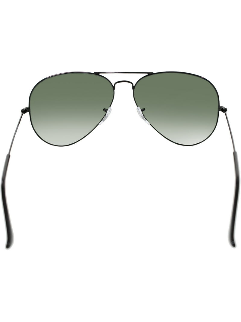 Ray-Ban Men's Aviator Black Sunglasses with 62mm Green Lenses, UV
