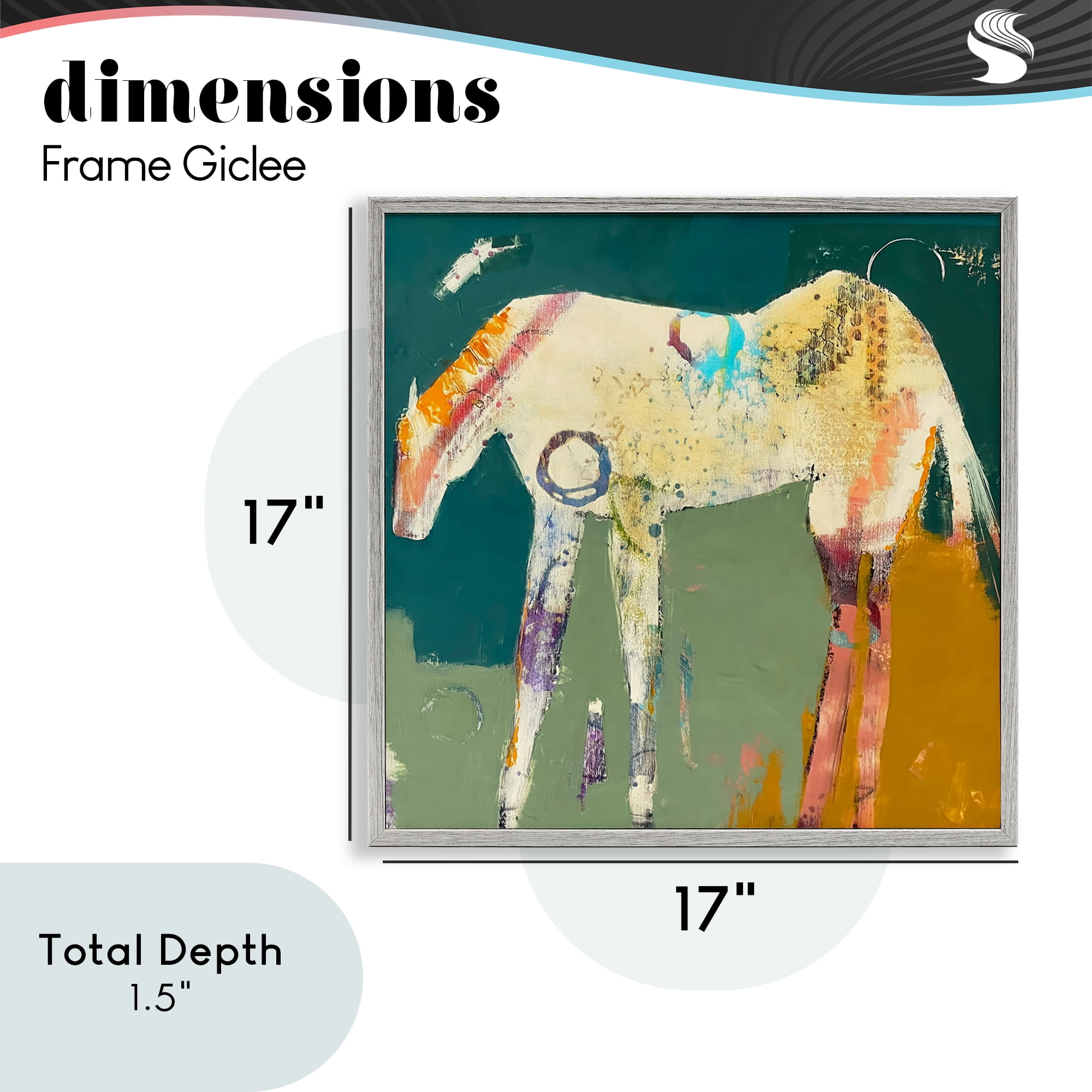 Into The Mystic Horse Gray Framed Giclee Art, design by Dianna Fritzler