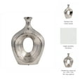 thumbnail image 5 of Elegant Ceramic Vase with Hollow Center for Living Room Decor - Contemporary Flower Vase for Home Decor and Room Display - Sculptural Accent for Bedroom, House, Office and Table - 13", Silver, 5 of 14