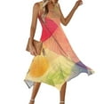 thumbnail image 7 of Womens Sleeveless Floral Dress Summer Casual Sundress Handkerchief Hem A Line Swing Beach Midi Dress, 7 of 7