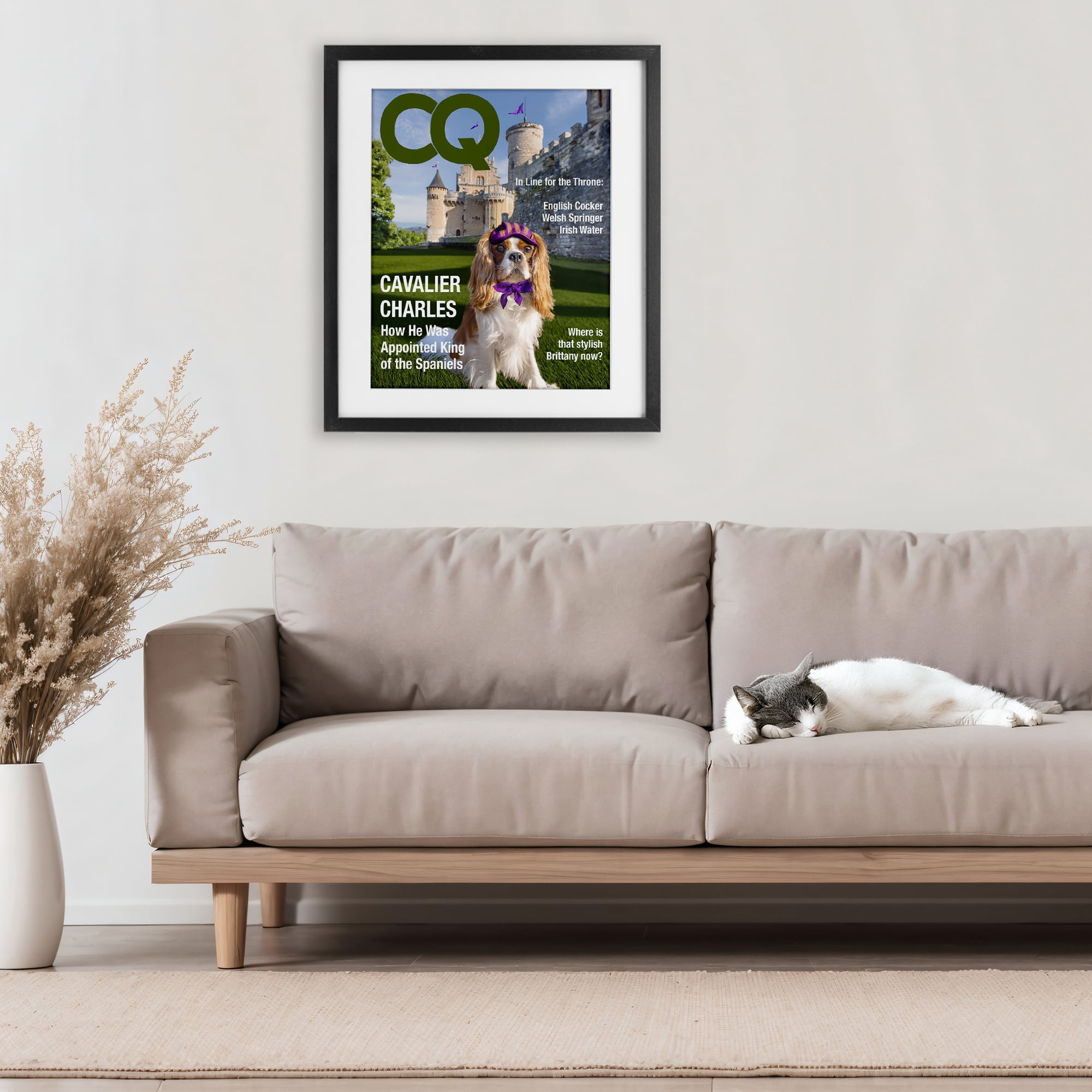 Stupell Industries Royal Cavalier Magazine Black Framed Print Under Glass, design by Grotto Studios