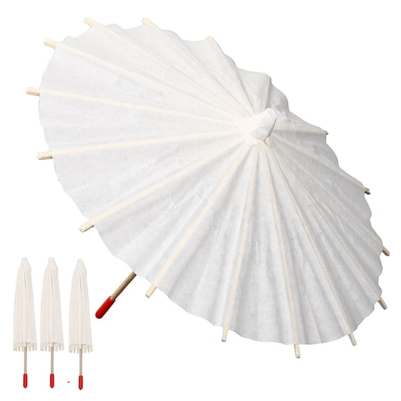 4 Pcs Umbrellas for Rain Wedding Decor Blank Oiled Paper Mini Photo Prop Craft Wood Primary School