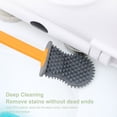 thumbnail image 4 of Billuyoard Escobilla de baño con soporte de secado rápido para colgar en el suelo del baño, depurador plano, eliminador de drenaje, limpieza Suministros de limpieza para el hogar Naranja, 4 of 6