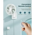 thumbnail image 4 of Compact Wall Mounted Fan, Oscillating Quiet Air Circulator With Remote Control, Timer Setting Multiple Speeds For Bedroom Office Garage Rv Camping Spaces Saving Design, 4 of 5