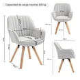 thumbnail image 3 of Silla Sillón FurnitureR Silla de Comedor Individual Giratoria Beige, 3 of 8