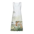 thumbnail image 3 of Women Summer Dresses 2025 Sundresses for Women 2025 Beach Casual Sleeveless Tshirt Dresses Round Neck Ruffle Smocked Midi Dress Cover Ups Prime, 3 of 6