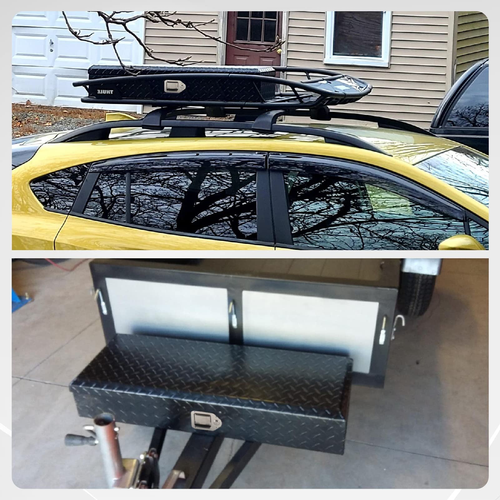 BATONECO 34.5 Inch Aluminum Trailer Tool Box Truck Bed Pickup Toolbox for Truck Black