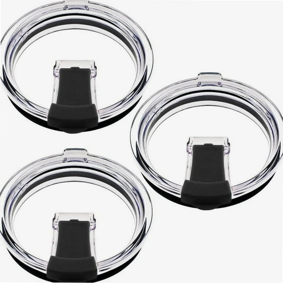30 oz Tumbler Lids, Fits for YETI Rambler, Ozark Trail, Old Style Rtic(Launched before 2016) and More, 3 Pack Spill-proof Splash Resistant Lids Covers for Tumblers Cups (Black 4.3x3.55inches)