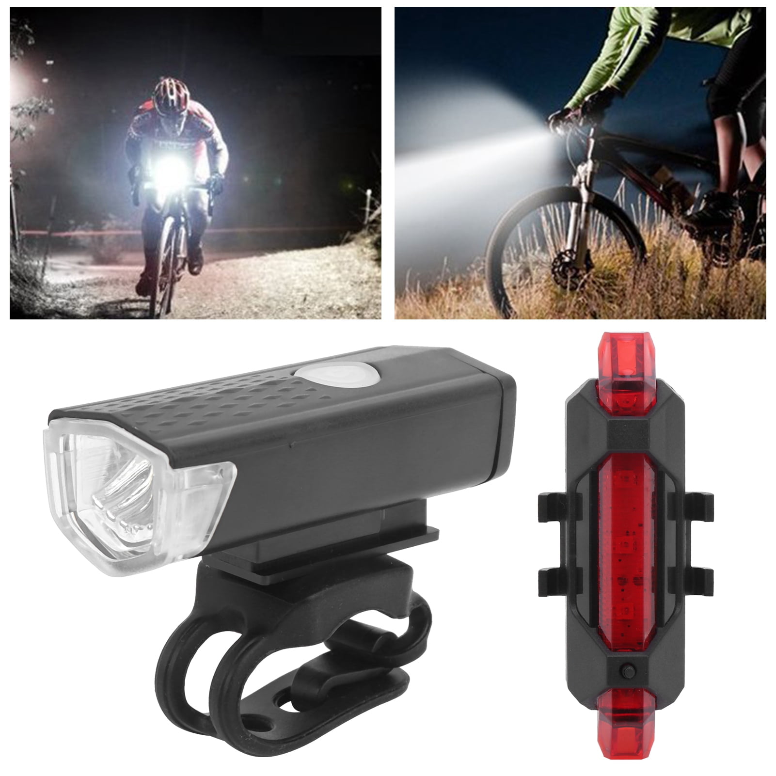 Lampe de Velo Rechargeable USB de Grande Capacite Lumiere de Velo Noir pour Velo Atelier de Reparation de Velos Impermeable a l Eau
