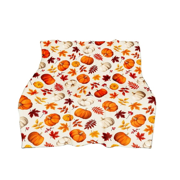 Lksixu Halloween Decorations Fall Harvesting Pumpkin Blanket Orange Yellow Cream Autumned Color Print Thanksgiving Throw Blanket Lightweight Warm Soft Blanket for Party Indoor Outdoor