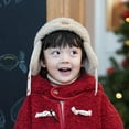 thumbnail image 6 of HAiming Boys Girls Winter Hat with Earflap Fleece Lined Warm Soft Comfy Skiing Pom Pom Caps for Kids, 6 of 6