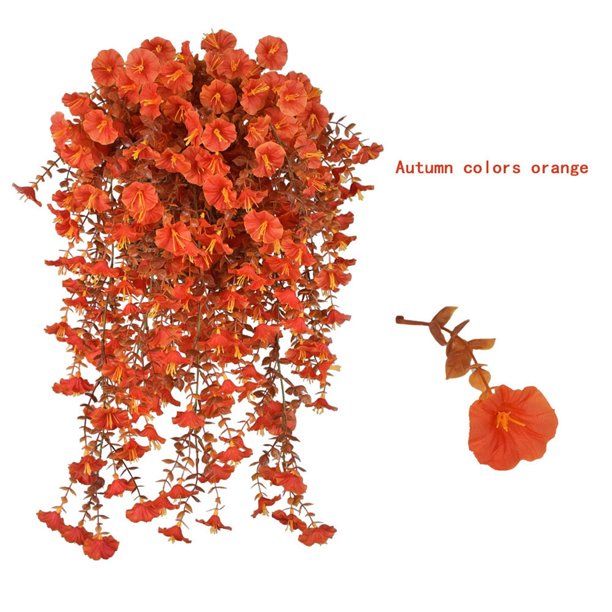 Flores artificiales Rosa simulada Flor artificial Acondicionador de conductos Bloqueo de techo de sala de estar Decoración Envoltura de plástico Plantas Vides Flores artificiales Gloria de la mañana c