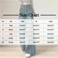 thumbnail image 3 of Women's Solid Color High Waisted Denim Wide Leg Hanging Versatile Straight Leg Pants, 3 of 7