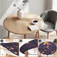 thumbnail image 3 of Round Fitted Tablecloth with Elastic Edge, 44"-60" Waterproof Stain Resistant Table Cover for Indoor, Outdoor, Picnic, Dining, Camping, Party, Holiday, 44inch, Halloween Spooky, 3 of 4