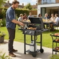 thumbnail image 2 of Outsunny 2 Burner Propane Gas Grill with Wheels, 18,400 BTU BBQ Grill, 2 of 10