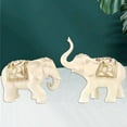 thumbnail image 4 of yuksok 2Pcs Feng Shui Elephant Sculptures Resin Wealth Figurines Home Decor White, 4 of 7