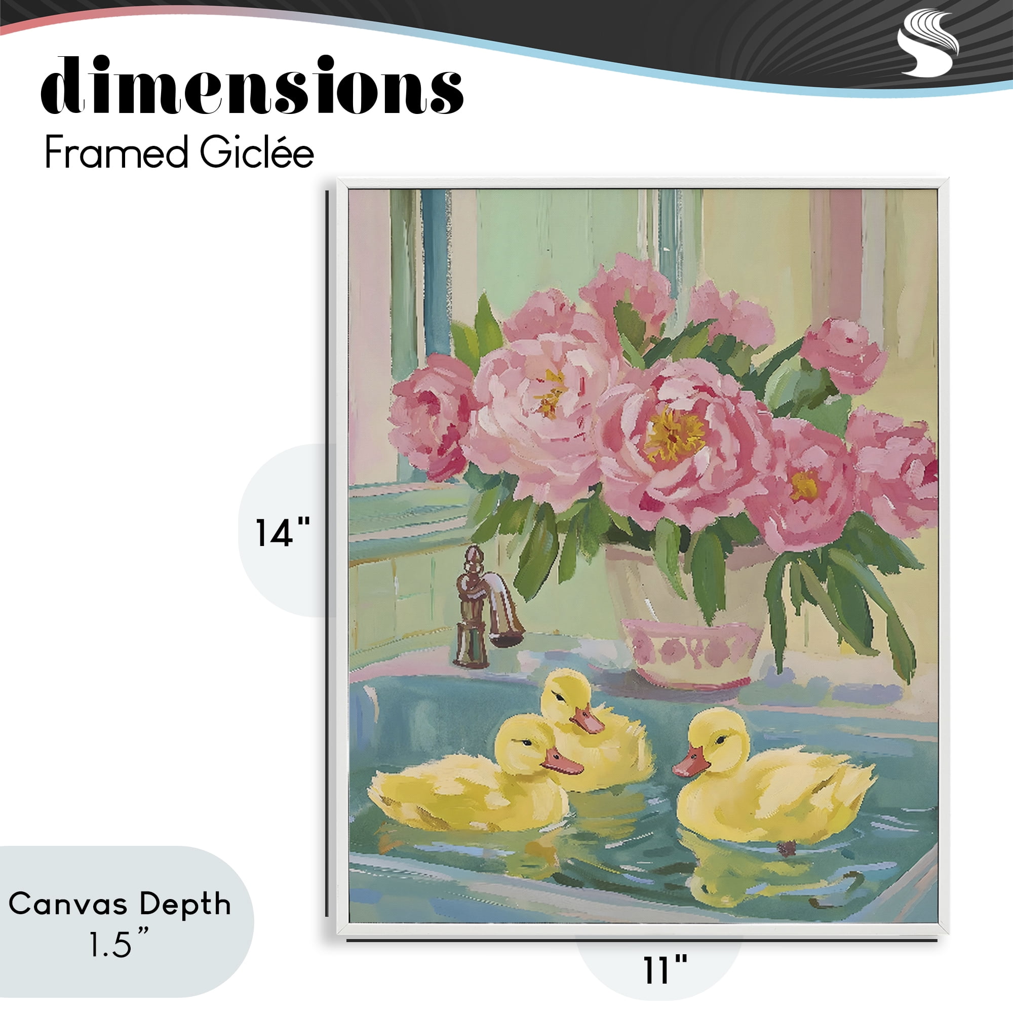Stupell Industries Ducks in Sink Bath White Framed Giclee Art, design by The Prints Vibe