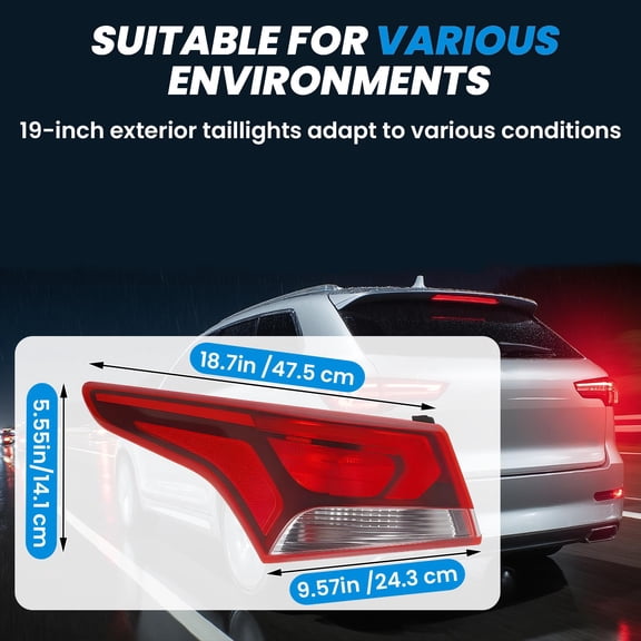 Tanfengu Hyundai Accent Tail Light, Red Outer Taillight with IP67 Waterproof, Left Right Rear Lamp for 2017-2019 Hyundai Accent