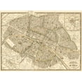 thumbnail image 2 of Galignani, Antonio 32x25 White Modern Wood Framed Museum Art Print Titled - Plan of Paris and Environs, 1865, 2 of 4