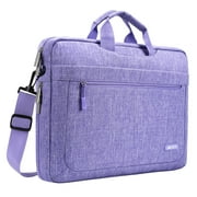 Mosiso Messenger Laptop Shoulder Bag for 15-15.6 Inch new MacBook Pro Notebook Compatible with 14 Inch Ultrabook Polyester Briefcase with Adjustable Depth at Bottom,Purple